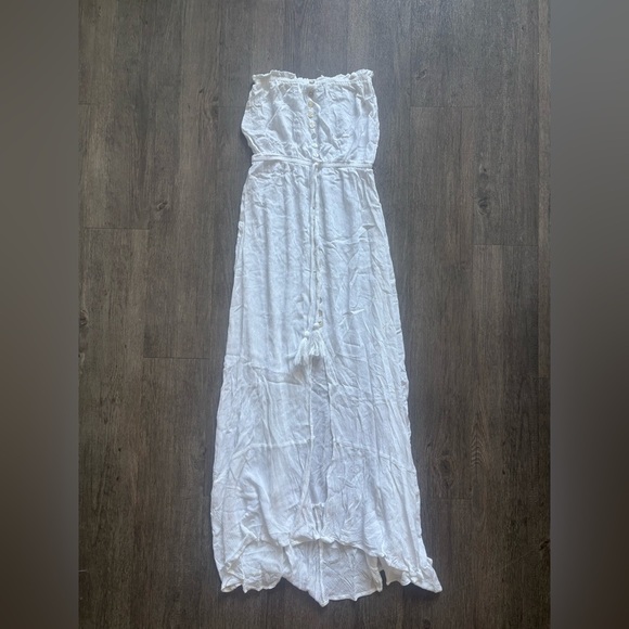Elan White Strapless High-Low Sundress - Picture 1 of 7